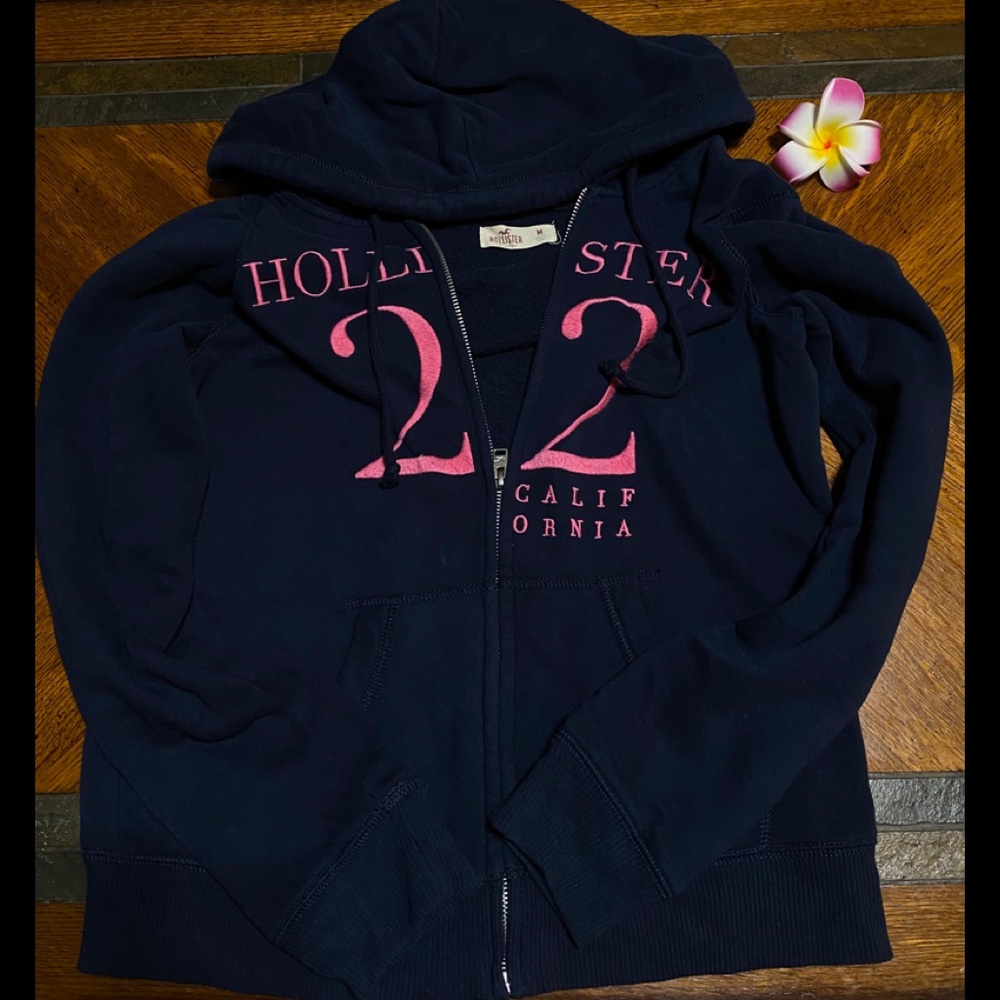 Hollister Navy Blue Hooded Sweater